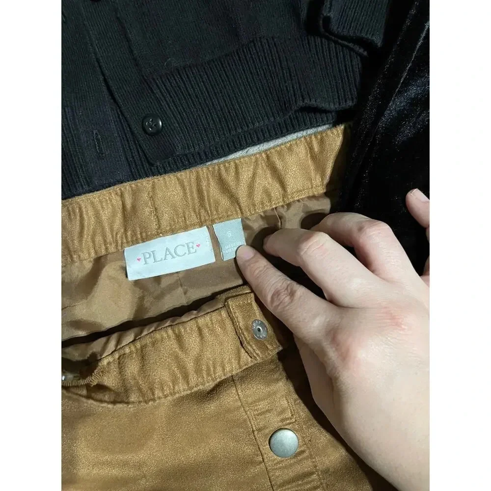 NWOT CP Bundle Tan Brown Skirt 2 Black Cardigans Cotton & Velvet Formal SZ 5-6 - Picture 6 of 9
